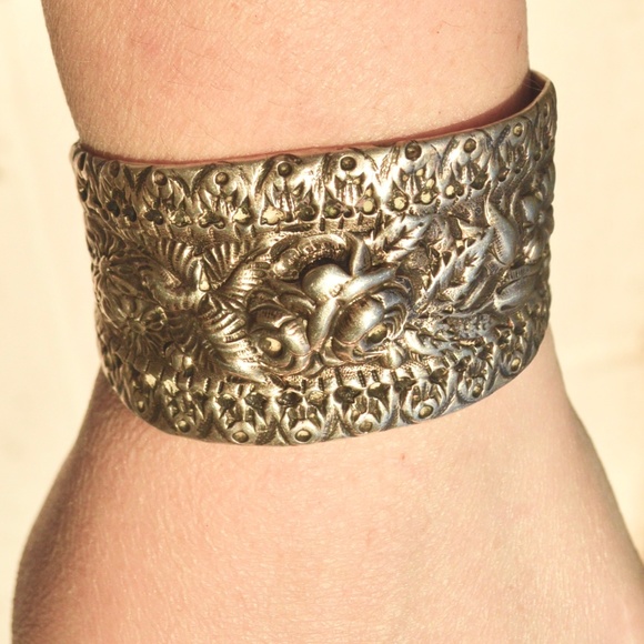 Antique Obsessions Jewelry - Antique Sterling Silver Petite Cuff Bracelet 925